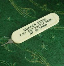 Vintage Advertising Needle threader Quaker Ridge Fuel and Supply NE 6-7000 cellu - £23.72 GBP