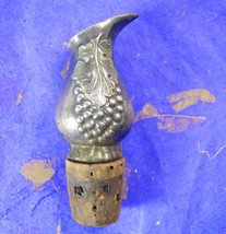 Antique sterling Bottle stopper Pourer repousse Pitcher urn Grape design HALLMAR - £223.64 GBP