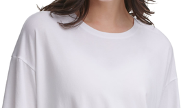 DKNY Womens Cropped T-Shirt Size X-Small Color White - £27.54 GBP
