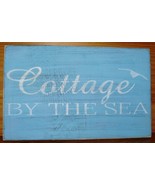 Cottage by the Sea Beach Sign Shabby Beachhouse Sea Ocean Decor Kitchen Boat Art - $22.00