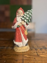 Vintage 1905 Father Christmas of Great Britain Santa Carved Resin Figure 8.5&quot; - £12.96 GBP