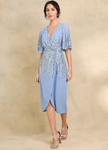 Together Pale Blue Sequin Wrap Dress  UK 12   (fm111-7) - £72.47 GBP