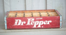 Dr. Pepper Red Wooden Soda Pop Bottle Crate Carrier 24 Slot Box 10 2 4 - $1,379.03 MXN