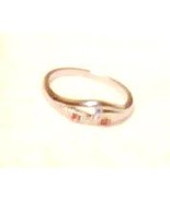 PINK SAPPHIRE TWO-STONE RING - SIZE 8.5  - £3.98 GBP
