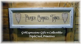 PRiM n Shabby &quot;Prayer Changes Things&quot; Framed Stitchery - £11.91 GBP