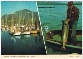 Postcard Fishing On Vancouver Island British Columbia BC - £3.15 GBP