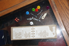 Vintage 1979 Clue  Game ~ Replacement Parts 6 weapons,  tokens, dice & note pad - $11.75