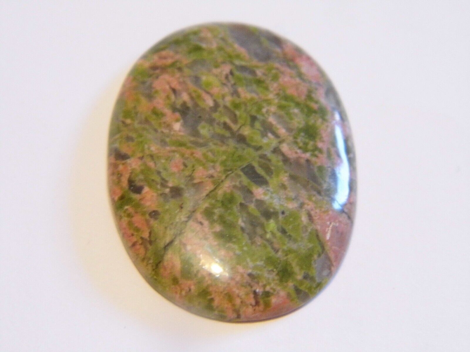 37.54ct 36x25x5mm Unakite Natural Oval Cabochon for Jewelry Making - $1.79