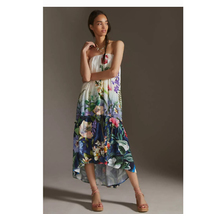 New Anthropologie Strapless Maxi Dress $190 SMALL Floral Removable Straps - £83.52 GBP