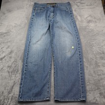 Nautica Jeans Mens 33 Blue Straight High Rise Zip Medium Wash Denim Pants - $25.72