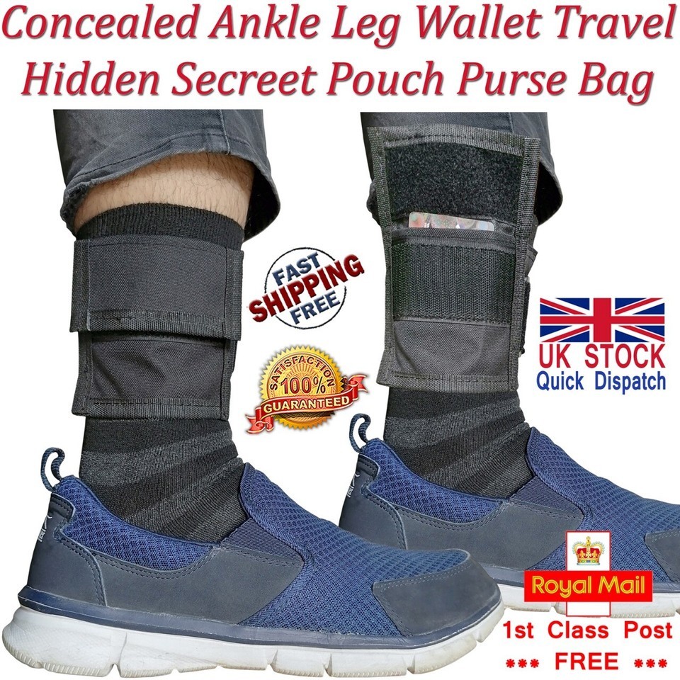 Concealed Hidden Ankle Leg Wallet Running Sports Travel Clutch Pouch Pur... - $4.57