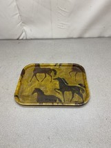 Rare Vintage MCM Fiberglass Serving Tray With Horses- American Indian - £21.55 GBP