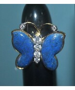 Smithsonian Blue Lapis Lazuli Butterfly Ring Sizes 6 &amp; 9 (JT3) - £39.16 GBP