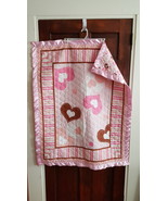 Pink Hearts Baby Blanket - Pink Satin Border - £19.81 GBP