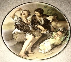 Plate Vintage Schumann Arzberg Bavaria Germany Boys Eating Melon - £15.73 GBP