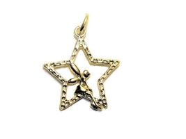 Fairy Sitting on the Star Charm Pendant 14k Yellow Gold - £384.33 GBP