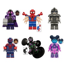 6pcs Spider-Man Spider-Verse Prowler Rhino Spot Spider-Byte Minifigures Set - £13.36 GBP