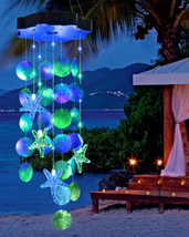 Mother&#39;s Day Gifts for Mom Her Wife, Solar Wind Chimes for Outside, Shells Light - £29.78 GBP