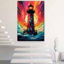 Lighthouse Canvas Painting Wall Art Poster Landscape Canvas Print Picture - $13.72+