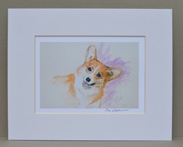 Welsh Pembroke Corgi Dog Art Print Signed Matted Solomon - £11.85 GBP