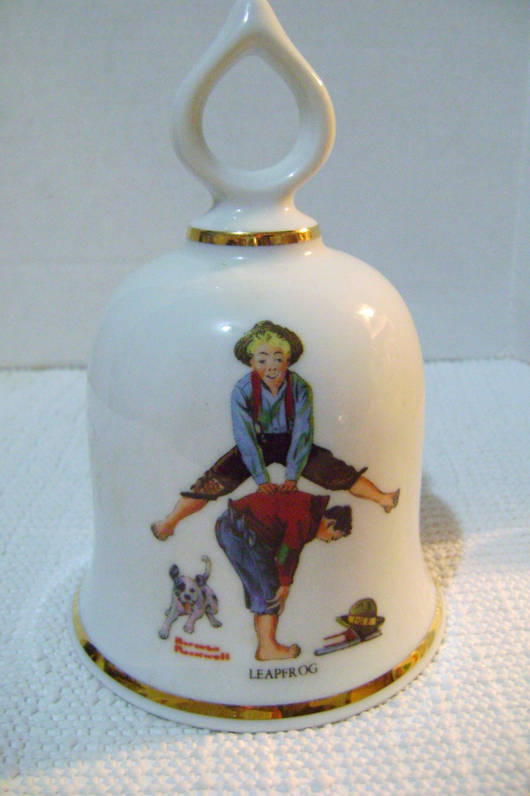 Vintage Danbury Mint Norman Rockwell Leap Frog Collectible Bell - £9.74 GBP