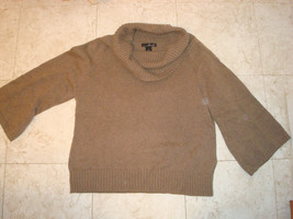 XL Dark Oatmeal &amp; Brown Sweaters Cowl Willi Smith 100% cotton 3/4 sleeve... - £20.40 GBP