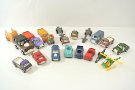 Tootsie Toy Lot of 16 Toy Cars Pick-Up Panel Truck Land Rover Helicopter... - £37.76 GBP