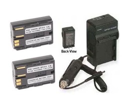 Two 2 Battery + Charger for Canon Optura Pi ZR10 ZR20 ZR25 ZR30 ZR40 ZR45 ZR50 - £25.83 GBP