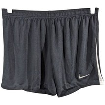 Womens Nike Black Running Shorts Size Medium DRI-FIT Drawstring White Stripe - £19.98 GBP