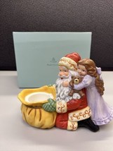 Vintage Partylite Ceramic “Jolly Santa” Santa and Girl Tea Light (Holder... - £11.47 GBP