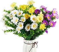 Ponking Daisies Artificial Flowers, 6 Pack Fake Colorful Daisy Plant, Color). - £35.96 GBP