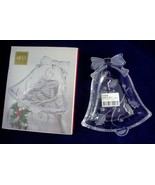 Mikasa Season&#39;s Holly Bell Clear Glass Candy Dish 7&quot; Christmas Holiday W... - £7.61 GBP