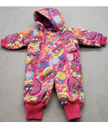 Hanna Andersson Snowsuit Kids Multicolor Floral Hooded Quilted Lined Ful... - $27.73