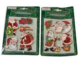 Handmade Art Lot of 2 Santa Christmas Dimensional Stickers 3D 5 Pieces/Pack - £7.90 GBP