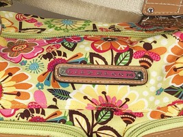 Lily Bloom Bright Floral Shoulder Bag Handbag Double Strap Pockets Yellow Green - £23.73 GBP