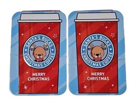 Holiday Time Santa&#39;s Bucks Metal Tin Gift Card Holder Lot of 2 - £5.33 GBP