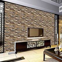 Stone Wallpaper - Removable Wallpaper Stick And Peel - Faux 3D Wall Paper - - £28.17 GBP