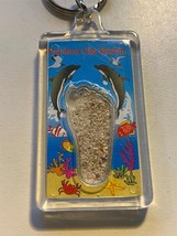 Panama City Beach Souvenir Dolphins Keychain Bag Clip Florida Sand Footprint - £9.58 GBP