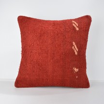 red wool kilim pillow rug wool pillow cover red pillowm red cushion 18x18 cover - $55.00