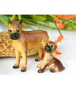 Vintage Hagen Renaker Dogs Boxer Mama 283 Puppy Taped Ears 284 - $27.95