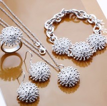 925 silver jewelry fashion FIREWORKS Ring Earrings Necklace Jewelry Sets  - $21.99
