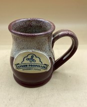 Deneen Pottery Mug Straw Propeller Ceramic Brown USA 2016 - £21.35 GBP