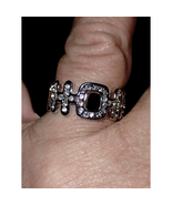 Beautiful silver and rhinestone ho ho ho ring~size 7 - €16,20 EUR