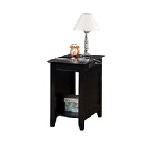 Convenience Concepts Edison End Table with Charging Station in Black Woo... - £137.65 GBP