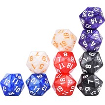 10 Pieces D20  Swirl Spindown Dice Life Counter Random Colors for TRPG - £87.77 GBP