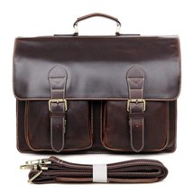 Cow Leather Briefcases Genuine Leather Messenger Bags Male Business Briefcase - £251.63 GBP