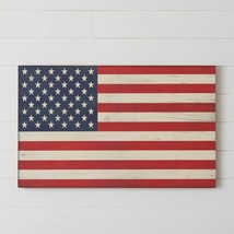 American Flag wood wall hanging in distressed finish- 31.5 in - £67.23 GBP