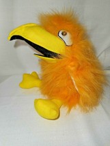 Yellow Crow Raven Bird Hand Puppet Toy Plush Hairy Fuzzy Squeek My Beek HAYES CO - £18.86 GBP