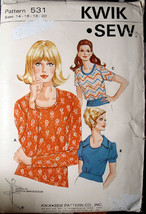 Pattern 531 Sizes 14-20 Scoop Neck T Shirts Stretch Knits - £5.50 GBP