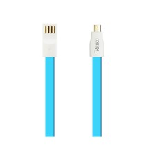 REIKO FLAT MAGNETIC GOLD PLATED MICRO USB DATA CABLE 0.7 FOOT IN BLUE - £47.95 GBP